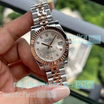 Clone Rolex Datejust 31 mm Jubilee Two Tone Rose Gold Watches